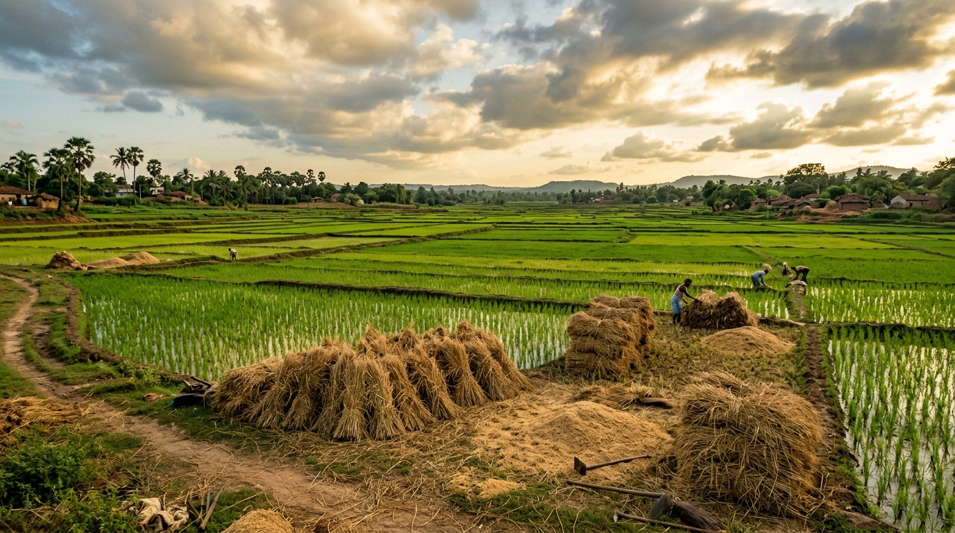 Rice paddy landscape in Odisha